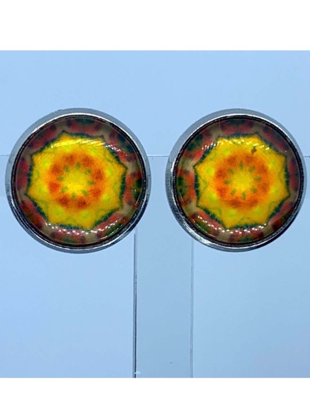 Faux Druzy Stud Stainless Steel Earrings Fashion Jewelry - Picture 1 of 6